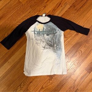 Twilight Graphic Raglan Top - Black and White